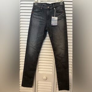 NWT AG Adriano Goldschmied I Farrah High Rise Skinny Ankle Grey Jeans 25R $198